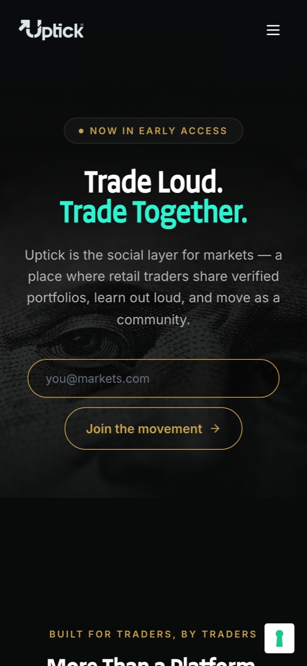 uptick.social on a phone