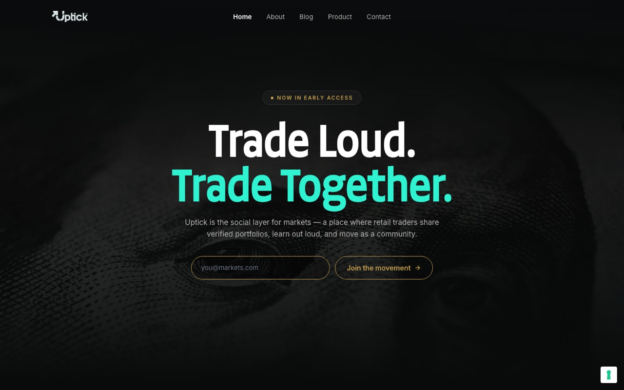 uptick.social homepage